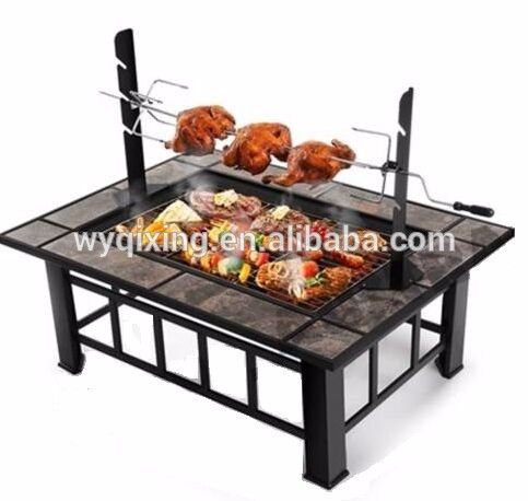 hot sale outdoor square garden steel charcoal fire pit BBQ grill fire pit outdoor