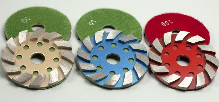 4 Inches Diamond Metal Stone Grinding Pads with Velcro Backed