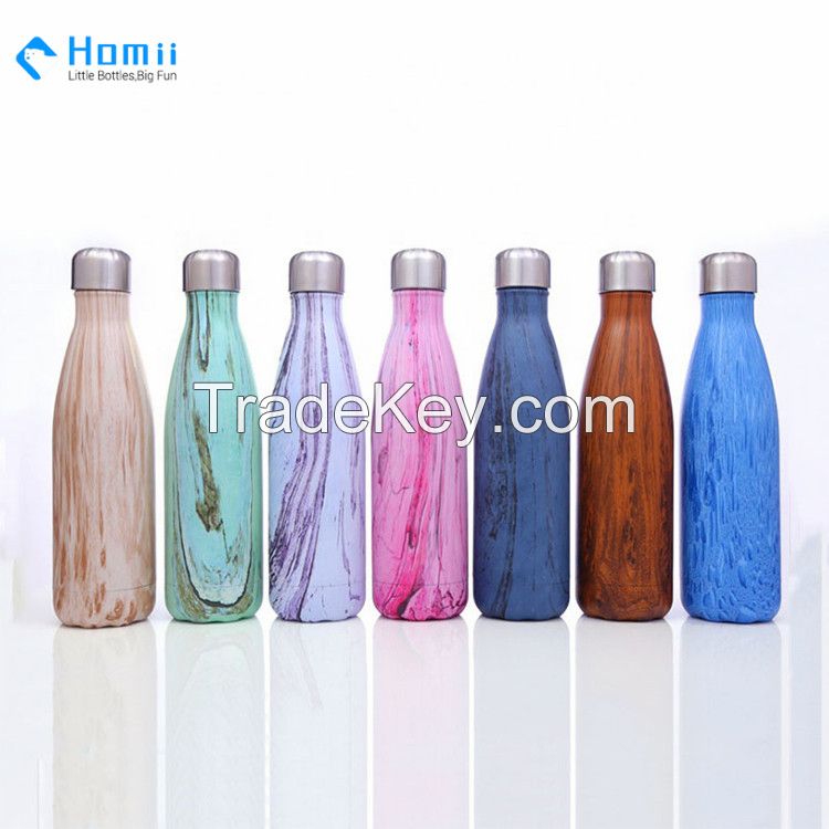 Hangzhou Homii industry 350ml/500ml/750ml Stainless Steel Double Wall Thermos Water Bottle Thermos bottles Cola Style 