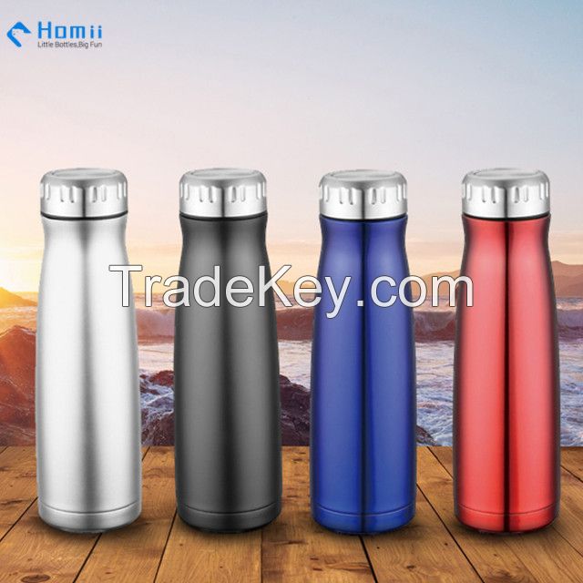 Hangzhou homii Industry 350ml/500ml/750ml Stainless Steel Double Wall Thermos Water Bottle Hydration Bottle 