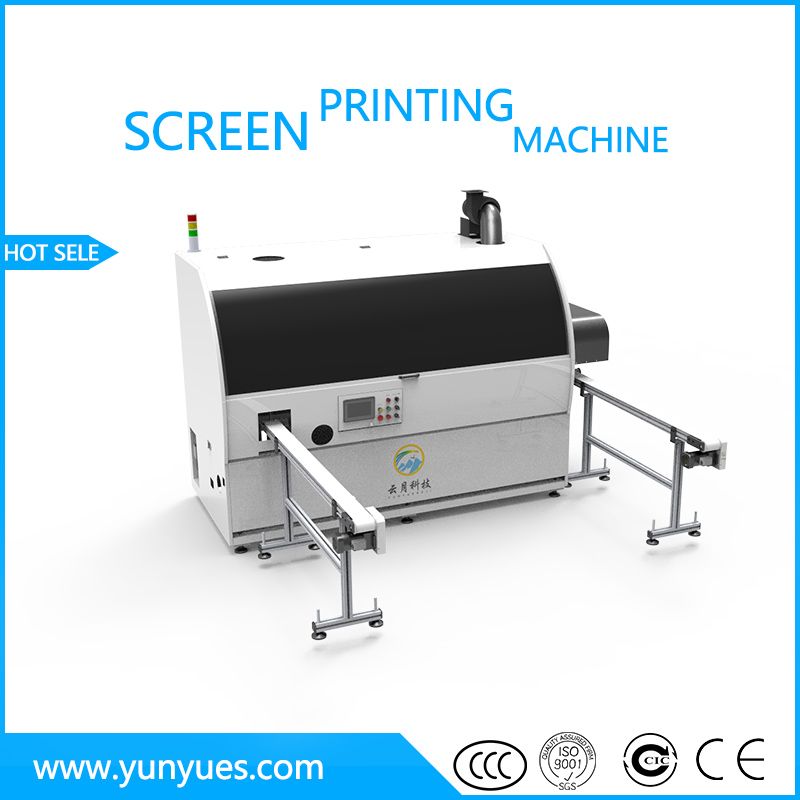 automatic single color screen printer on glass, plastic, cream bottle