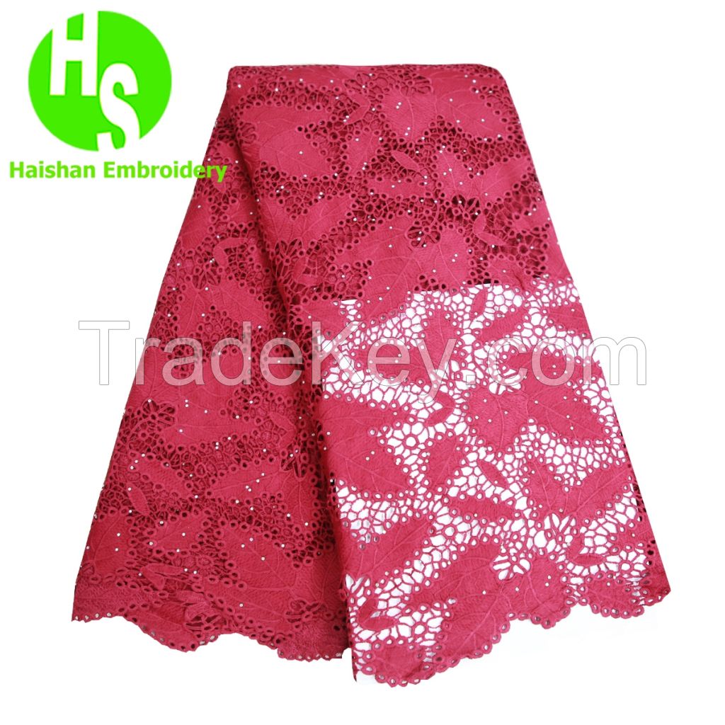 2019 African French Water Soluble Cord Lace Guipure Lace Cord Lace Fabric High Quality Nigerian Lace Fabric For Wedding