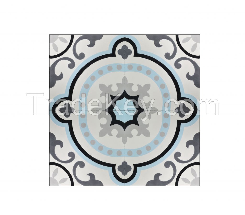 Cement tiles, encaustic tiles, hand painted tiles, marble bathtubs and sinks, vases, plates.