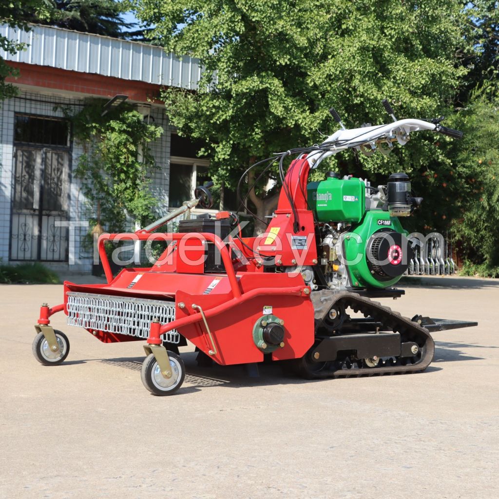 Rubber tracks garden diesel engine lawn mower