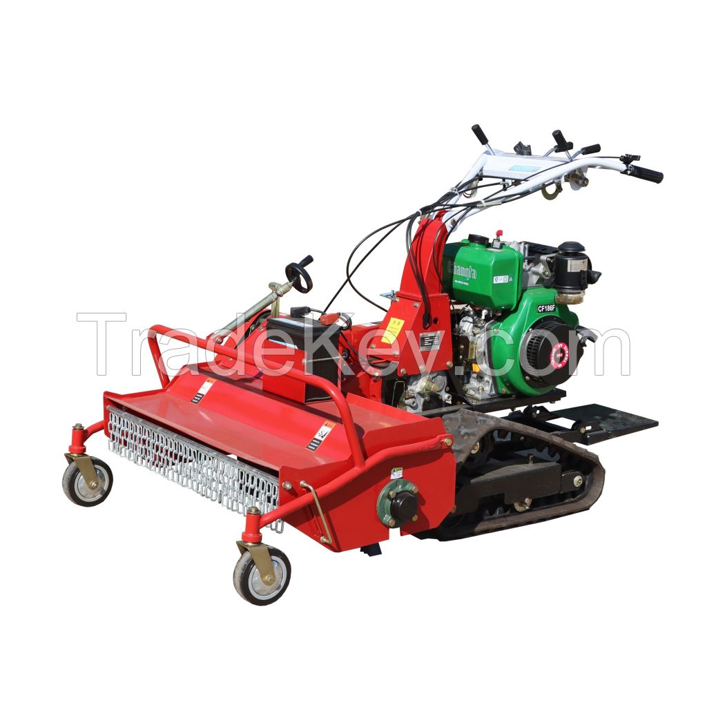 Rubber tracks garden diesel engine lawn mower