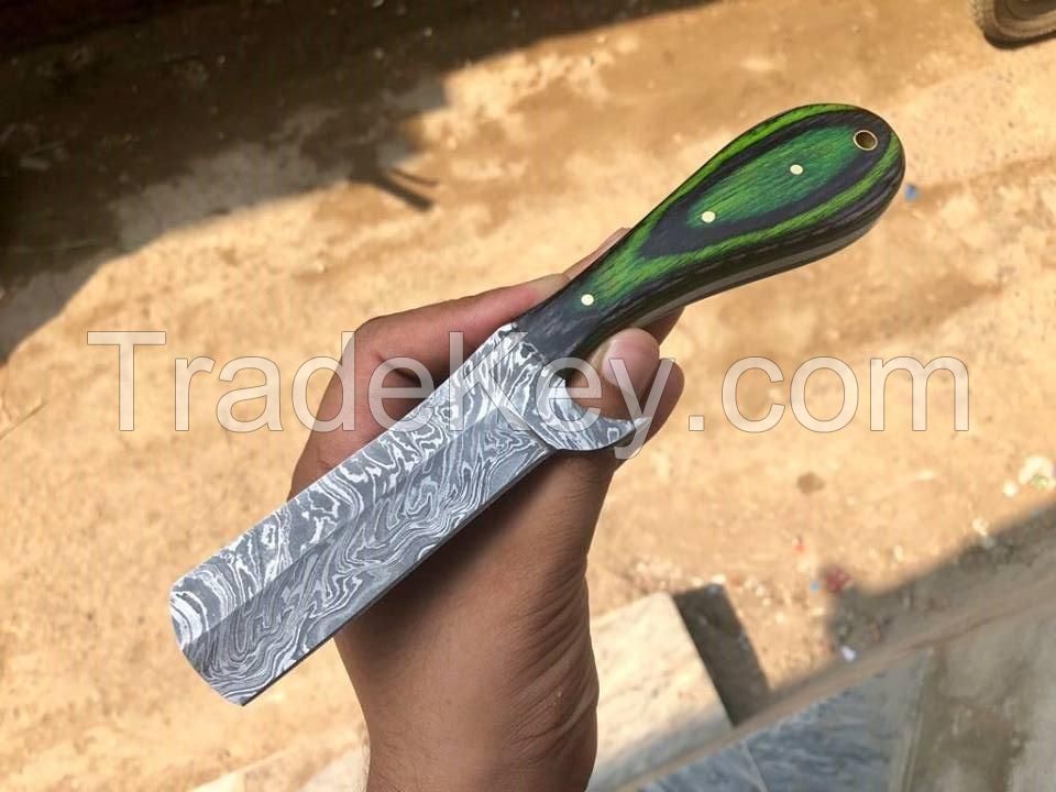 Damascus Steel Dagger knife Hand Made With Brass File work handle 
