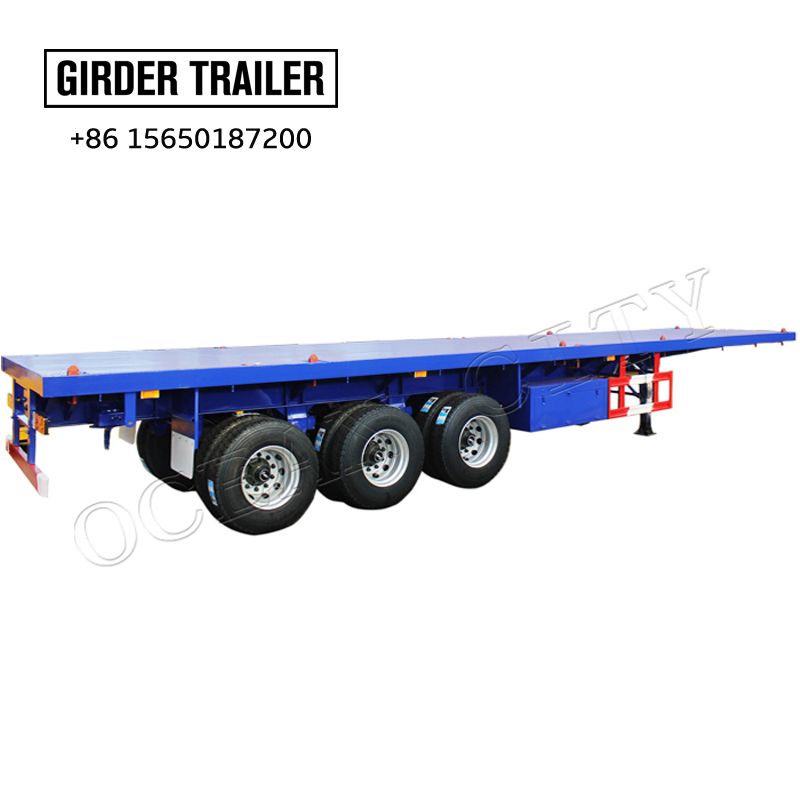 China factory customized 3 axles 40ft flatbed container semi trailer