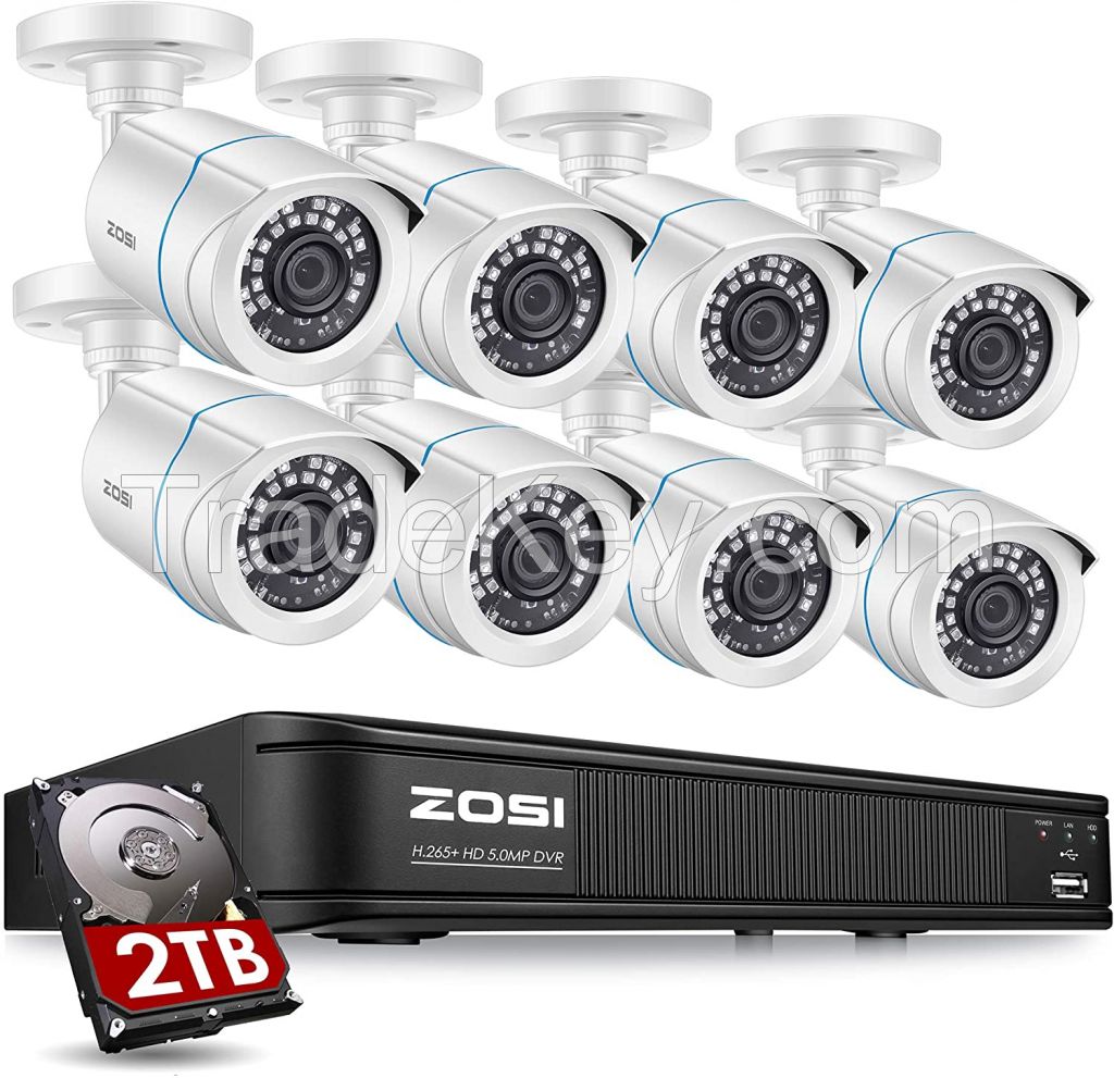 ZOSI 1080P H.265+ Home Security Camera System, 5MP Lite 8 Channel CCTV DVR Recorder with Hard Drive