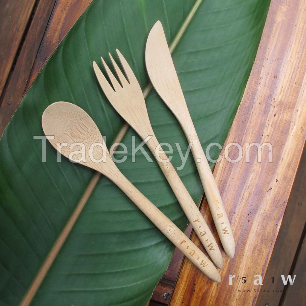 Biodegradable Eco-friendly Nature Reusable Bamboo Cutlery Set