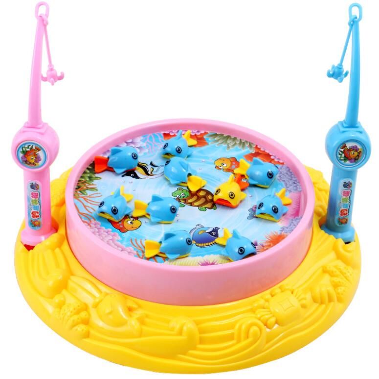 2020 New Arrival Fishing Toys Child Music Playing House Usb Electronic Fishing Platform Spin Magnetics For Chlidren Kids