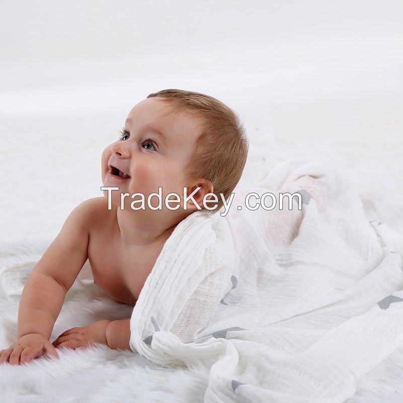 Super soft smooth 70%mboo 30%cotton Muslin swaddle, Muslin Blanket