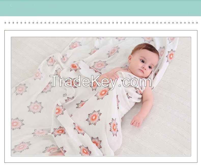 Super soft smooth 70%mboo 30%cotton Muslin swaddle, Muslin Blanket