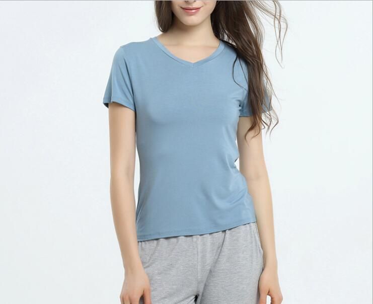 V-neck Women bamboo T-shirt,Lady Bamboo undershirt