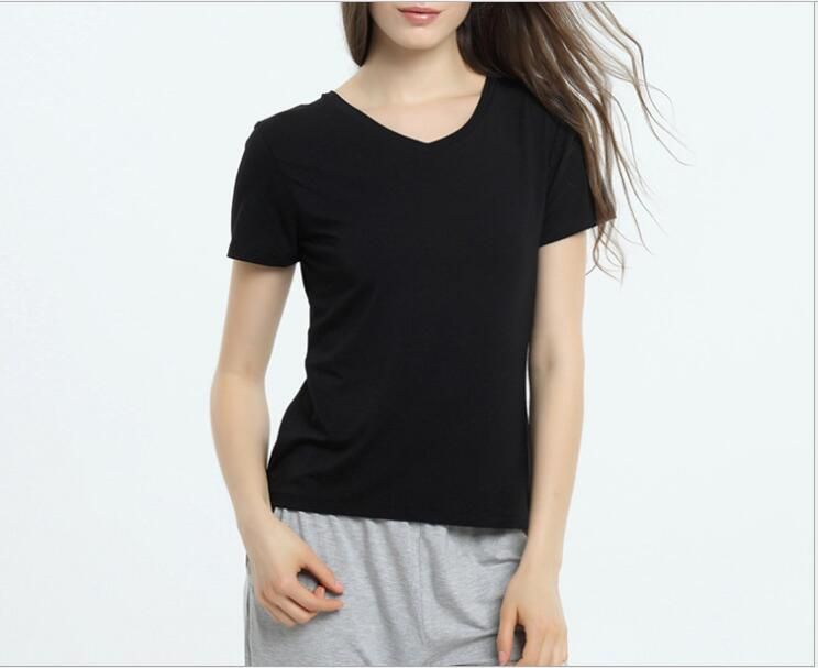 V-neck Women bamboo T-shirt,Lady Bamboo undershirt