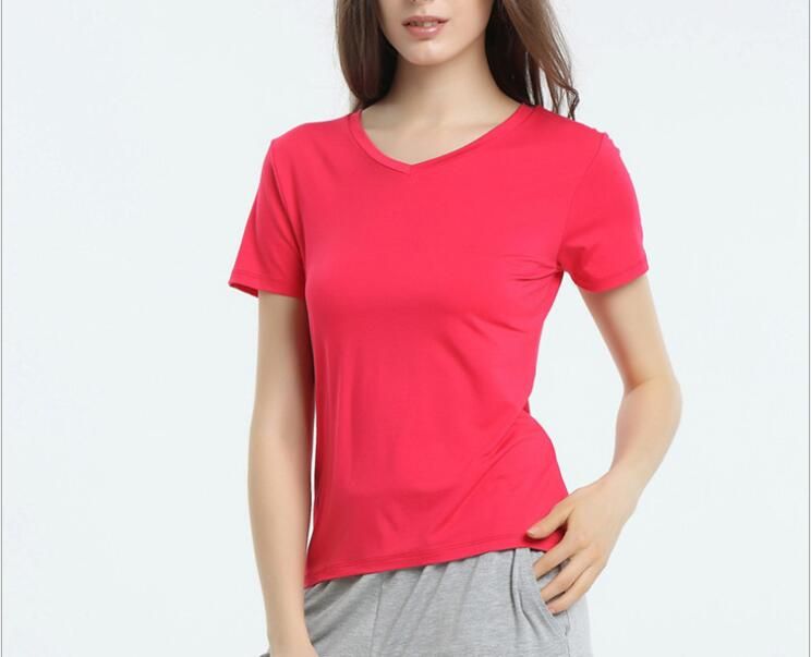 V-neck Women bamboo T-shirt,Lady Bamboo undershirt