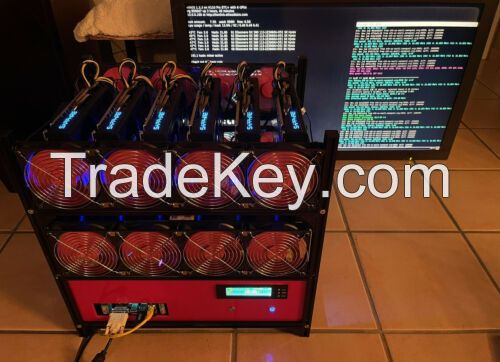 6 GPU MINING RIG 190Mh + ETH ETC SAPPHIRE NITRO RX 580 8GB