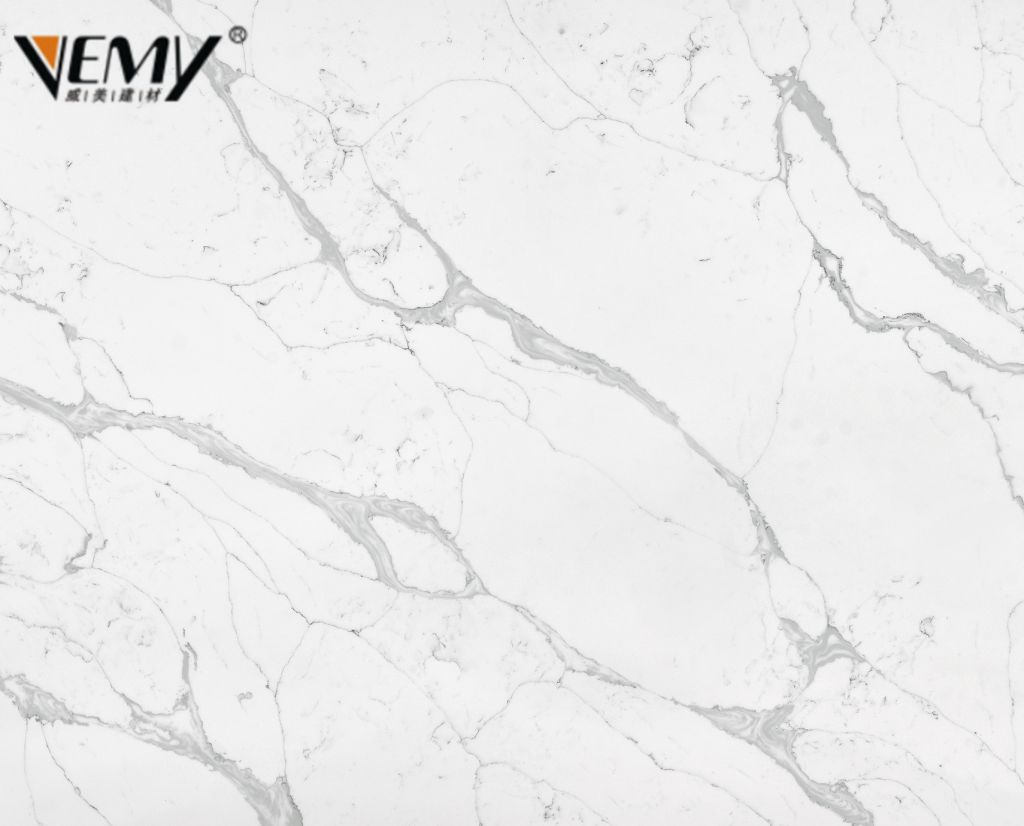 Vemy Calacatta White Veins Quartz Stone Slab