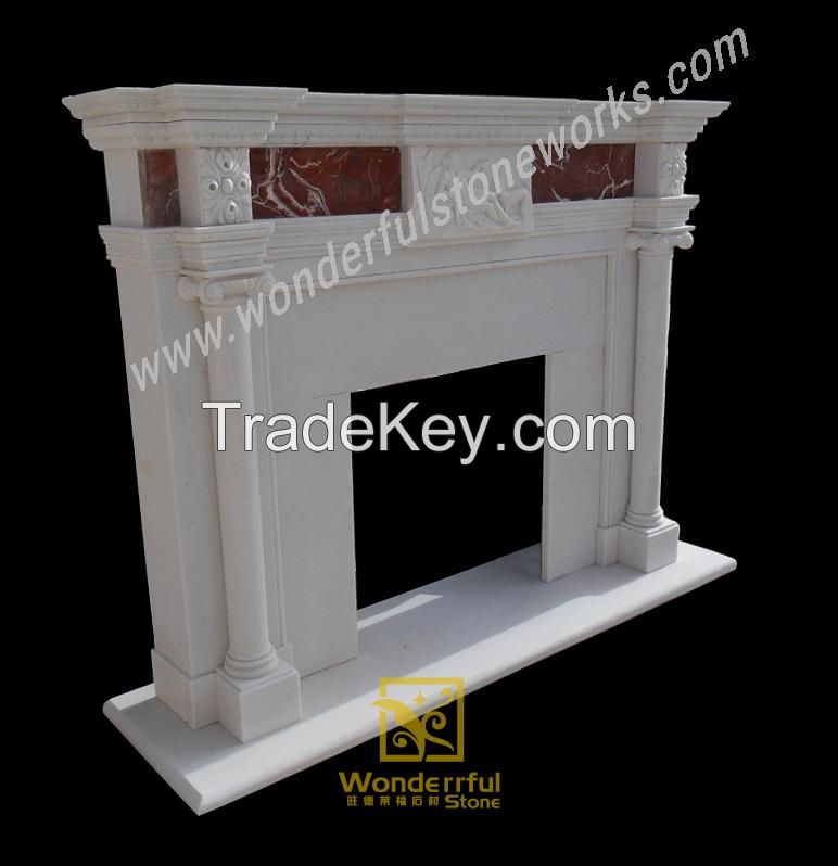 Marble fireplace mantel-W01-FP301008