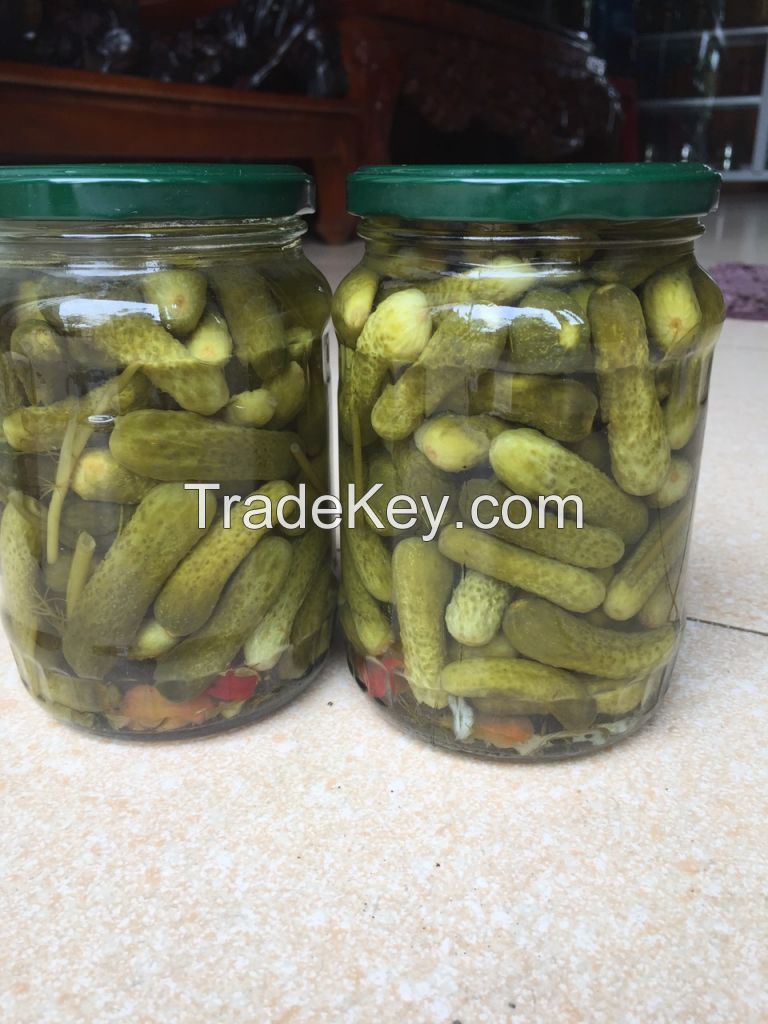 High Quality Gherkin 3  6 cm in glass jar