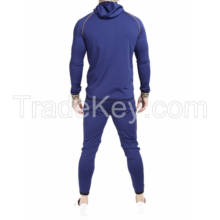 Hot Sale Custom Logo Design  Mens Tracksuit Joggers Slim Fit Sweat Pants Gym Fitness Workout Wear Latest Trouser Man Hoodies Sweatsuit  