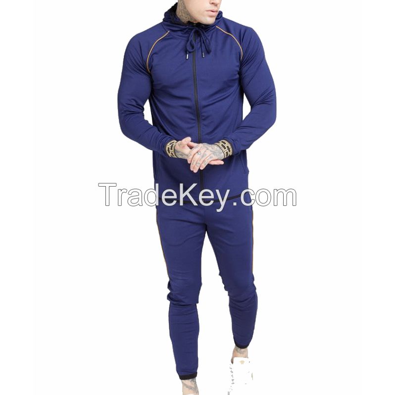 Hot Sale Custom Logo Design  Mens Tracksuit Joggers Slim Fit Sweat Pants Gym Fitness Workout Wear Latest Trouser Man Hoodies Sweatsuit  