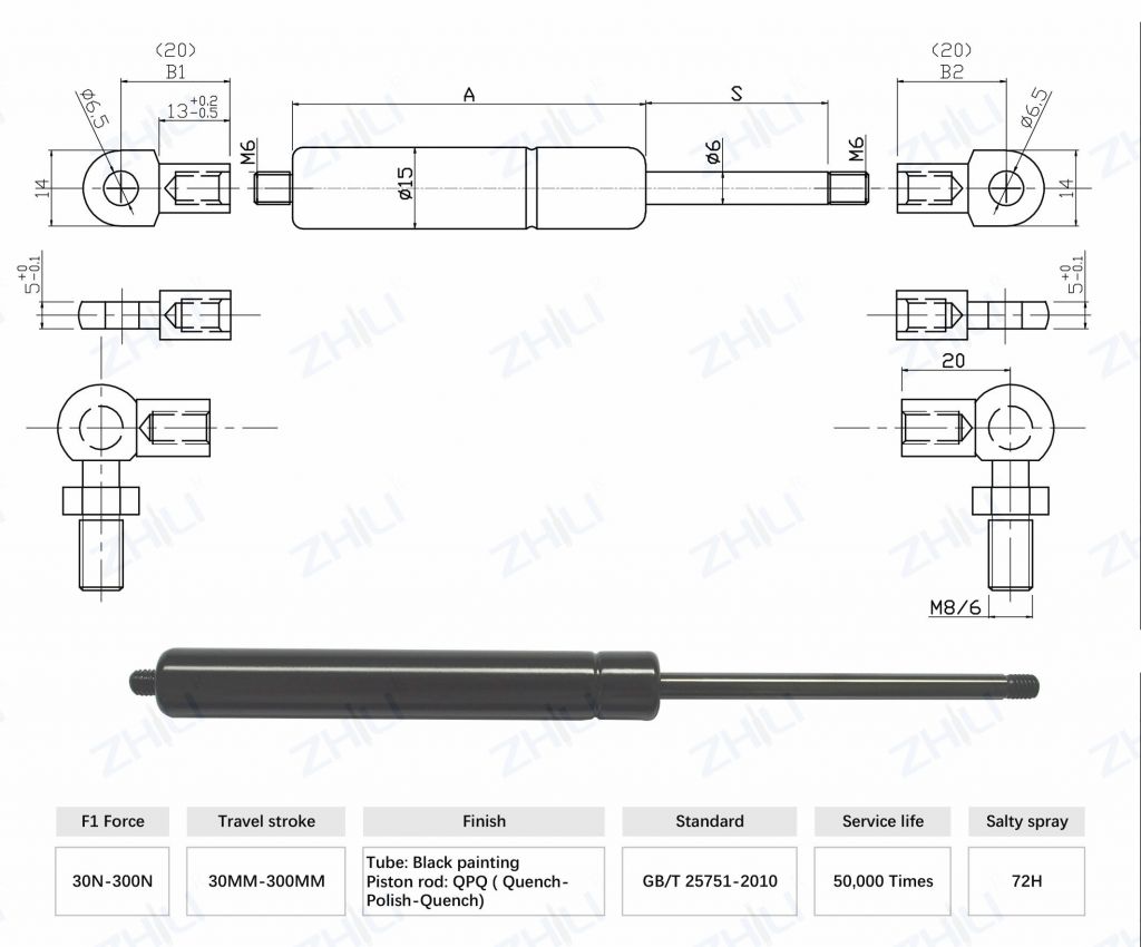 Gas Strut Spring for Desktop Mount