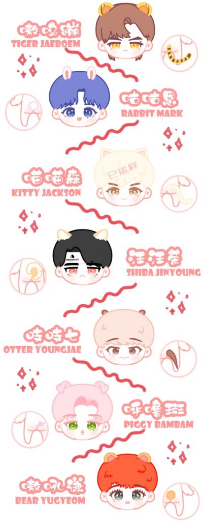 GOT7 Fan-made Dolls (Zoo Theme)