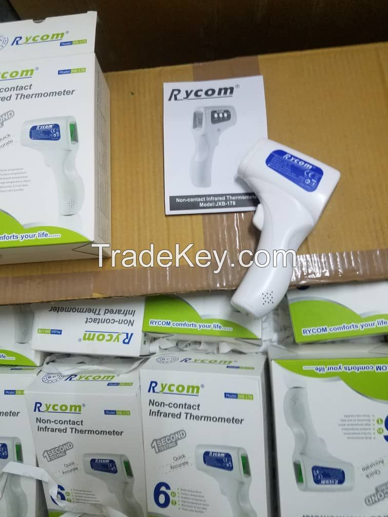 CE FDA approved Medical NoTouch Non contact  Forehead thermometer digital Infrared Body Temporal Fever Alert thermometer 