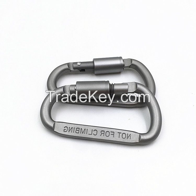  D-Ring Snap Clip Hook Buckle Keychain Keyring Hiking Climbing NEW