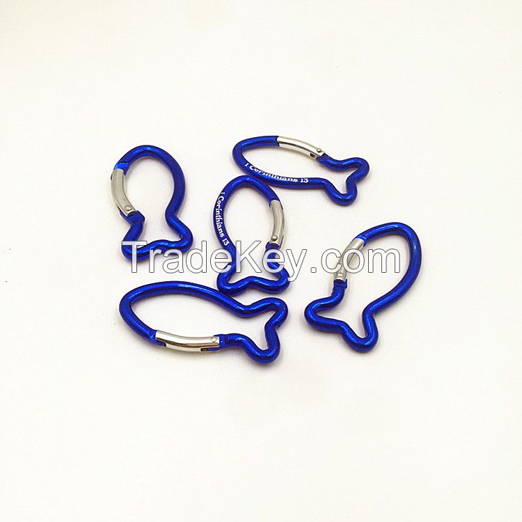 Fish Snap Clip Hook Buckle Keychain Keyring Hiking Climbing NEW