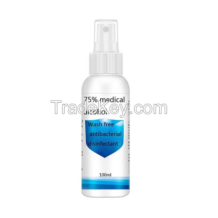 Medical 100ml 75 alcohol disinfection, 75% alcohol disinfectant spray 