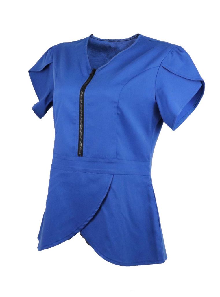 OEM Slim Fit Zipper Stretch New Style Nurse Uniform Designs Nurse Scru