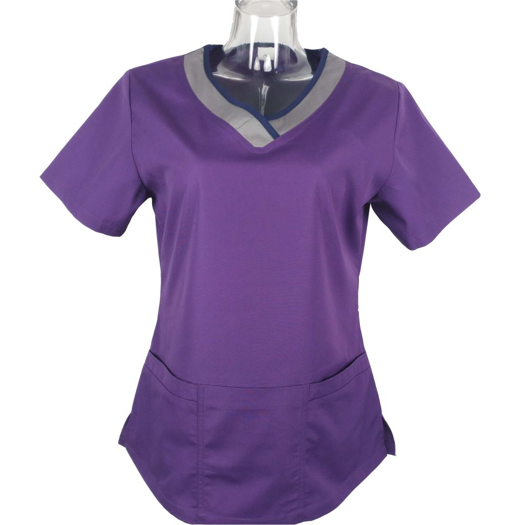 Stylish Breathable V Neck Patchwork Custom Nursing Medical Scrubs Unif