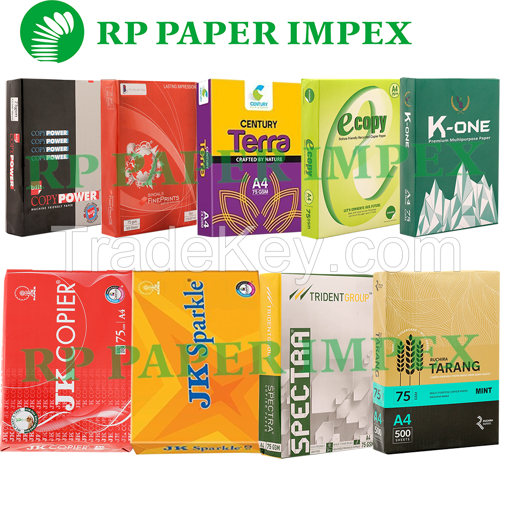 A4 75 GSM White Office Copy Paper, High Brightness, Photostat Copier Bulk Dealer Supplier India 