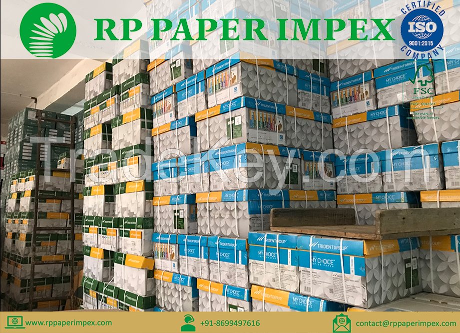 A4 75 GSM White Office Copy Paper, High Brightness, Photostat Copier Bulk Dealer Supplier India 