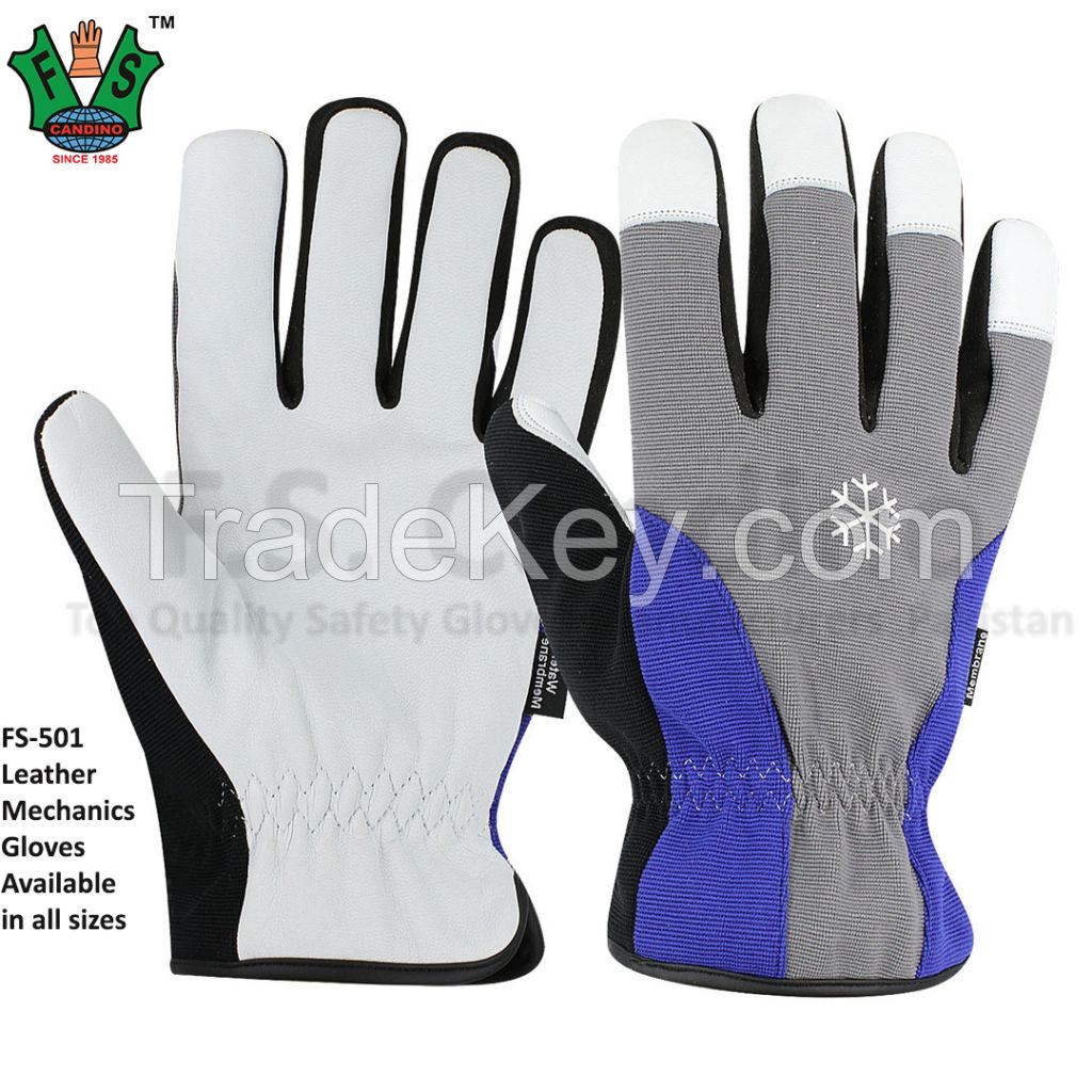CE Approved Leather Mechanics Gloves