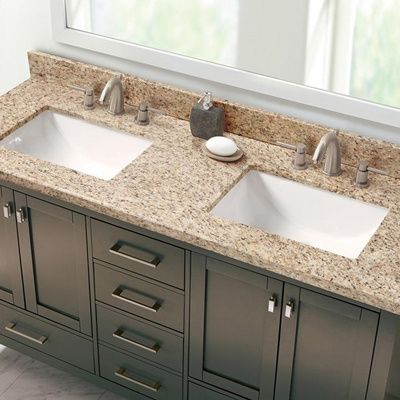 Giallo Ornamental Double Sink Vanity Top