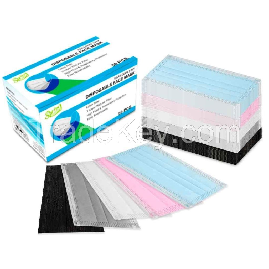 Disposable Face Mask 3 Ply, 2 Ply /PP /Dust Free Face Mask 50PCS