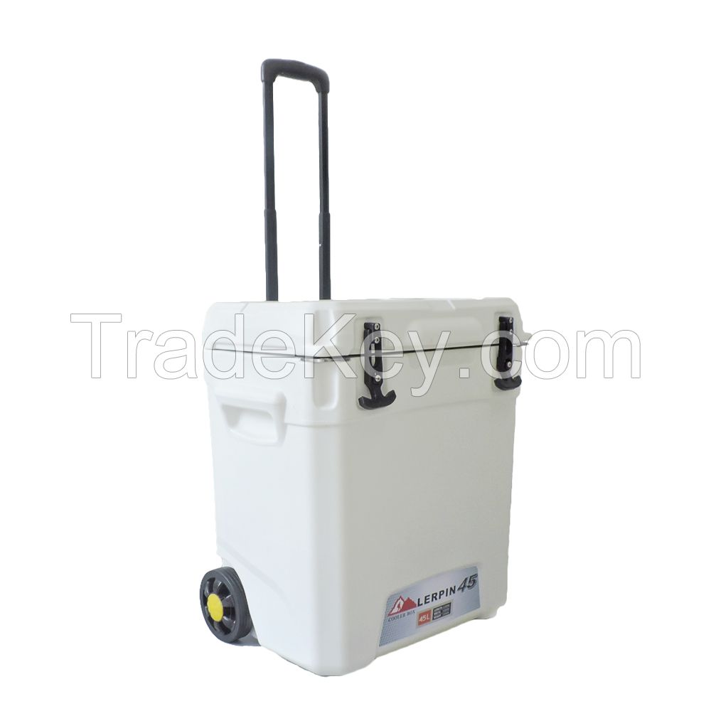 Wholesale plastic trolly food delivery cooler box 