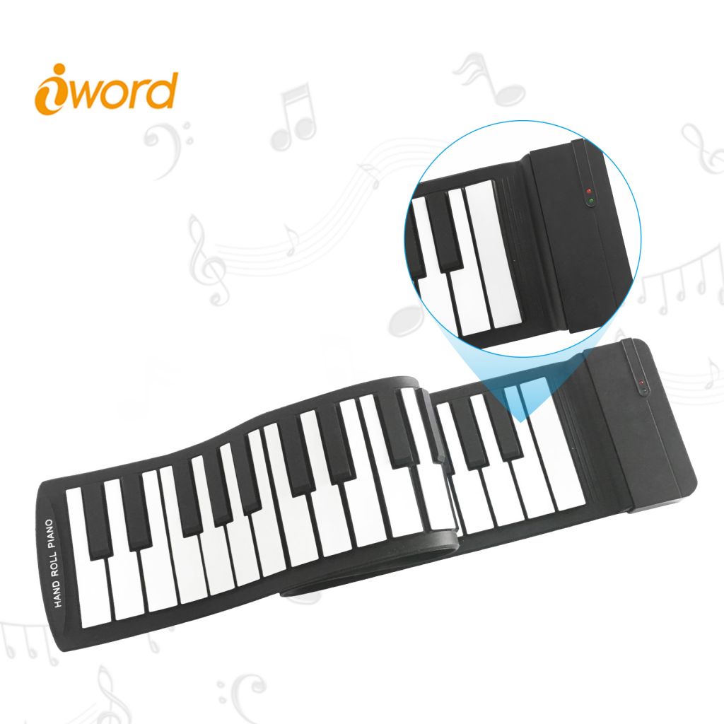 iword N2049 Bluetooth 49-Key Roll-Up Piano Learn-To-Play App Game