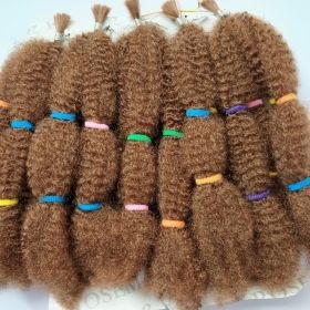 Fashion Curly Kinkly Bulk 100%Premium Fiber Smooth Soft Natural Human Hair Feeling 