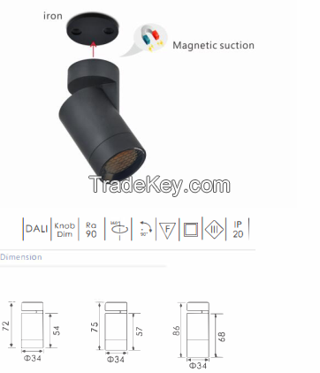 STC 034  6W  MAGNETIC SURFACE AMOUNTED downlight