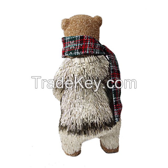 Standing Bear scarf Christmas bear glittery decorations