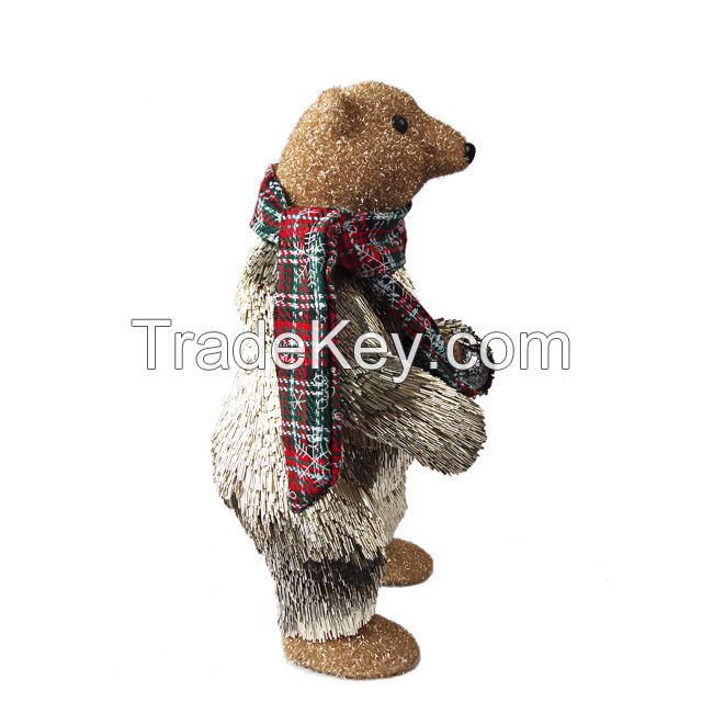 Standing Bear scarf Christmas bear glittery decorations