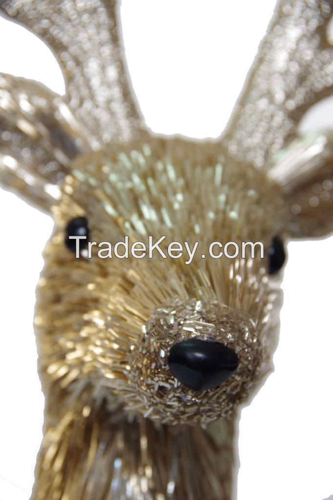 Handmade Christmas reindeer PET glittery decorative deer