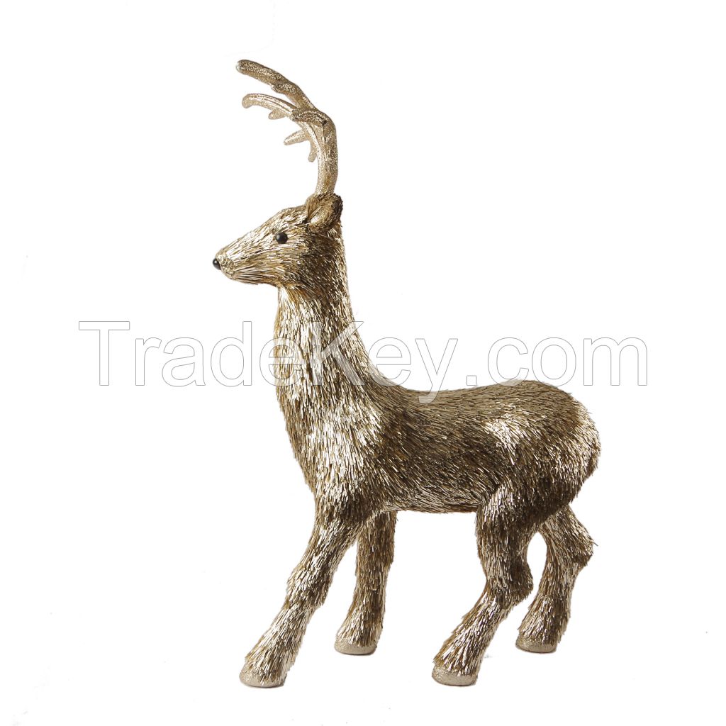 Handmade Christmas reindeer PET glittery decorative deer