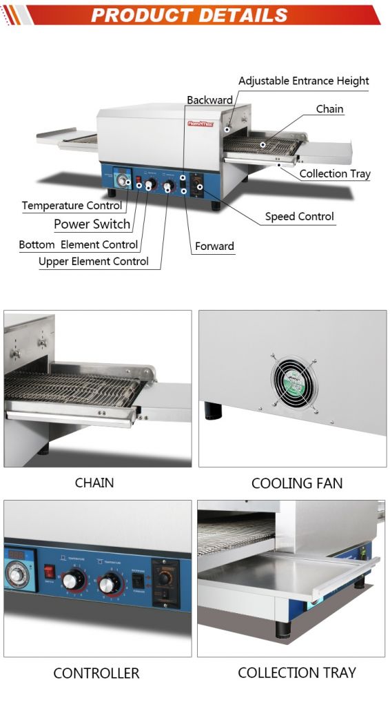 Electric Conveyor Pizza Oven with belt 12''