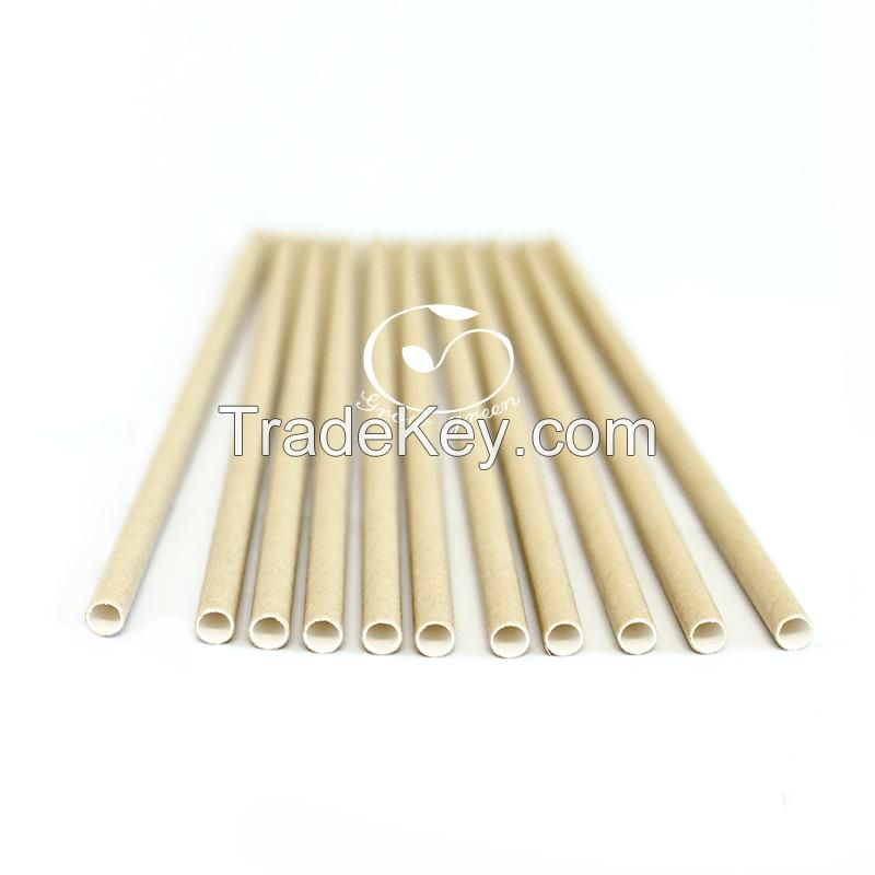 Manufactory price, FDA SGS Environmentally friendly biodegradable compostable original kraft paper straw (6mmx197mm).