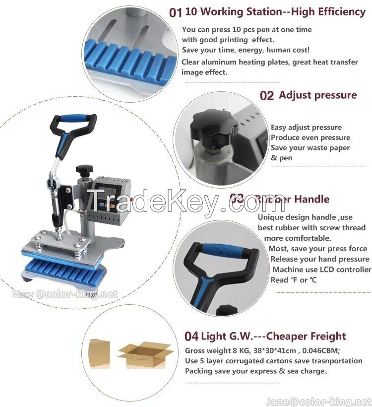 10IN1 Manual Pen Heat Press Machine