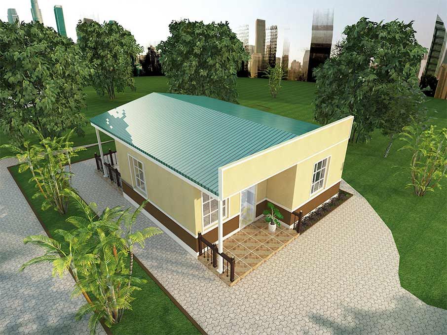 3E prefab house-two bedrooms Energy conservation, Environmental protection and Easy assembled house